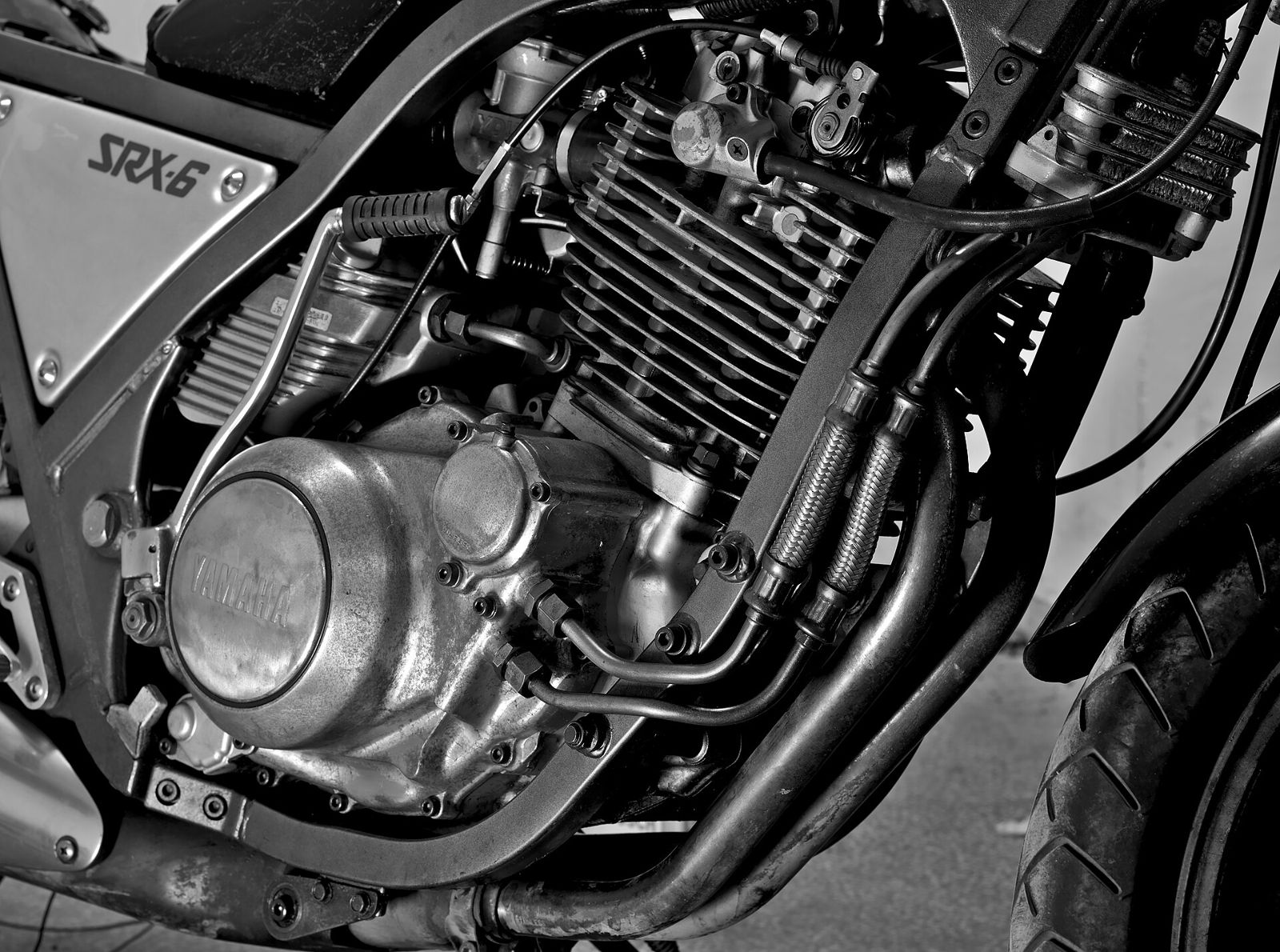Moteur de moto en gros plan
